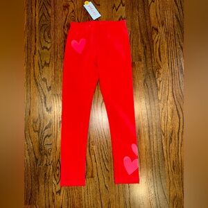 Cat & Jack Red Leggings Pink Hearts size small 6/7 NWT cotton spandex girls